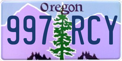 OR license plate 997RCY