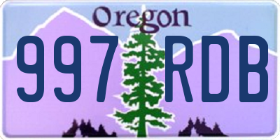 OR license plate 997RDB