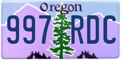 OR license plate 997RDC