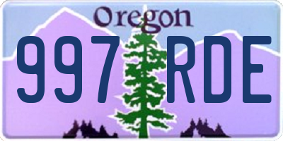 OR license plate 997RDE