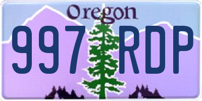 OR license plate 997RDP