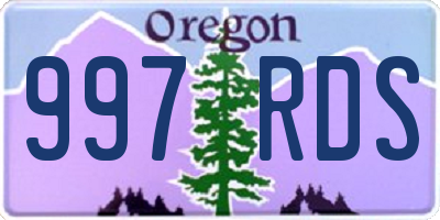 OR license plate 997RDS