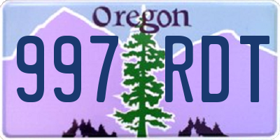 OR license plate 997RDT