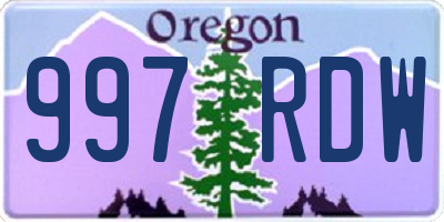 OR license plate 997RDW