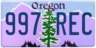 OR license plate 997REC