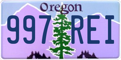 OR license plate 997REI