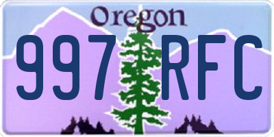 OR license plate 997RFC