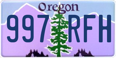 OR license plate 997RFH
