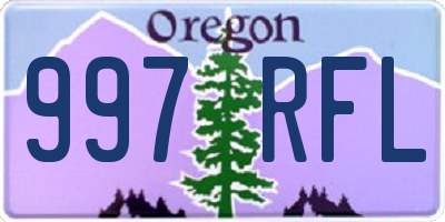 OR license plate 997RFL