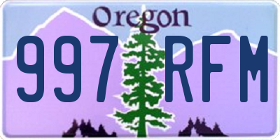 OR license plate 997RFM