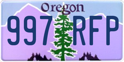 OR license plate 997RFP