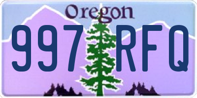 OR license plate 997RFQ