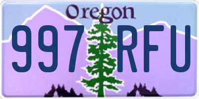 OR license plate 997RFU