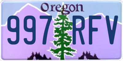 OR license plate 997RFV