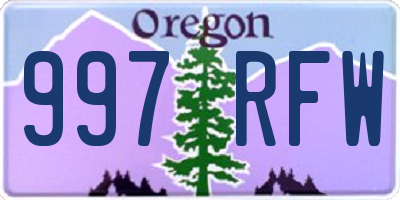 OR license plate 997RFW