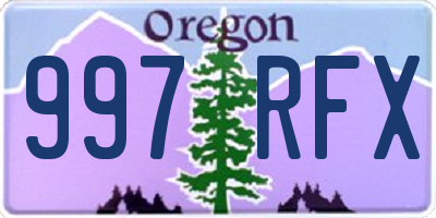 OR license plate 997RFX