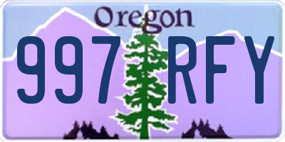 OR license plate 997RFY