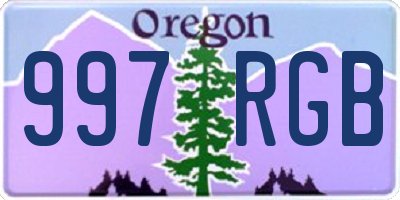 OR license plate 997RGB