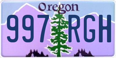 OR license plate 997RGH