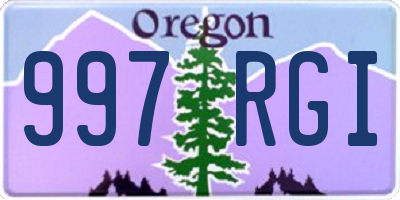 OR license plate 997RGI