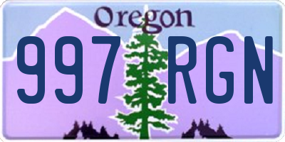 OR license plate 997RGN