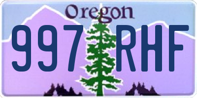 OR license plate 997RHF