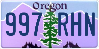 OR license plate 997RHN