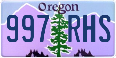OR license plate 997RHS