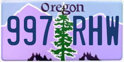 OR license plate 997RHW