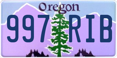 OR license plate 997RIB