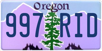 OR license plate 997RID