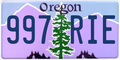 OR license plate 997RIE