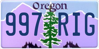 OR license plate 997RIG