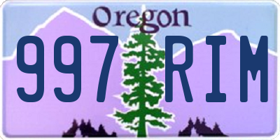 OR license plate 997RIM