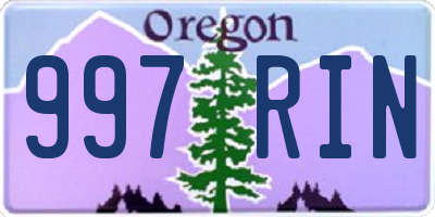 OR license plate 997RIN