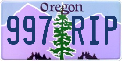 OR license plate 997RIP