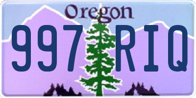 OR license plate 997RIQ