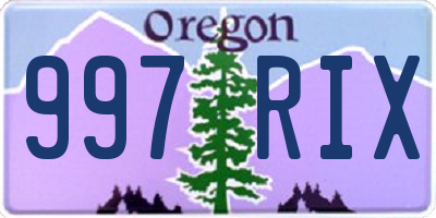 OR license plate 997RIX