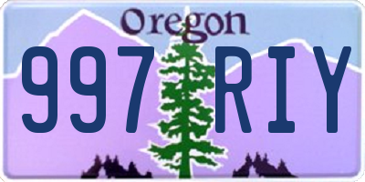 OR license plate 997RIY