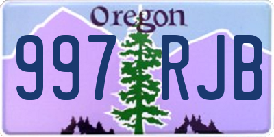 OR license plate 997RJB