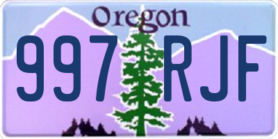 OR license plate 997RJF