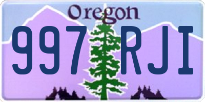 OR license plate 997RJI