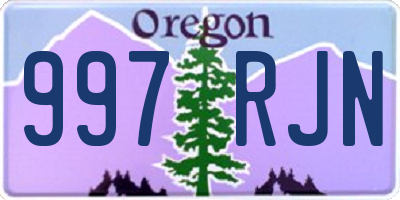 OR license plate 997RJN