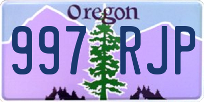 OR license plate 997RJP