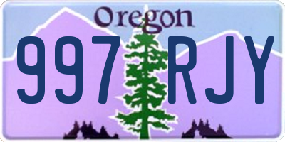 OR license plate 997RJY