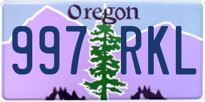 OR license plate 997RKL