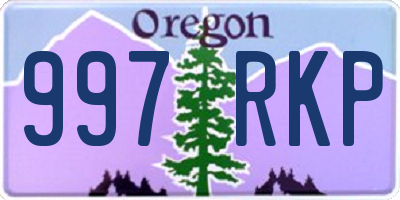 OR license plate 997RKP