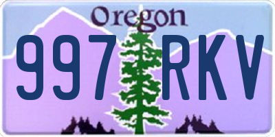 OR license plate 997RKV