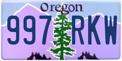 OR license plate 997RKW