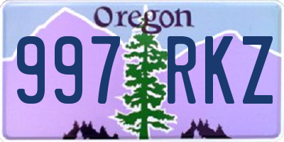 OR license plate 997RKZ